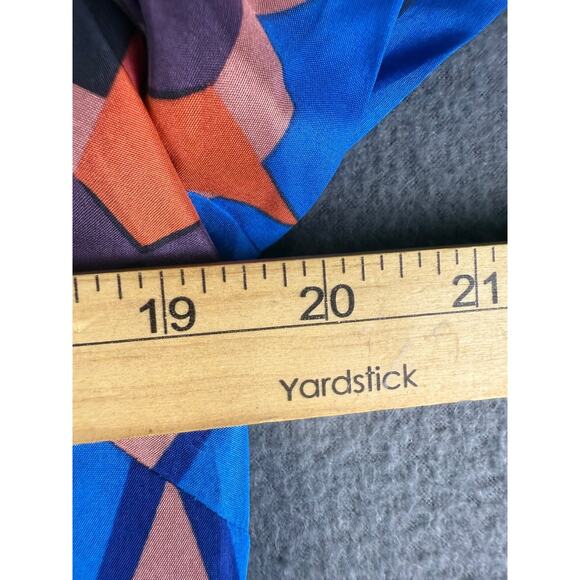 J Crew Sz 10 Navy Blue Multi Geometric Design Lined Silk Polyester Shift Dress - Picture 3 of 6